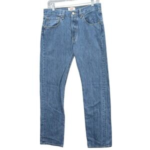 Levi's 501 Button Fly Straight Leg Jeans Men's Size 31x34 Blue Denim Light Wash